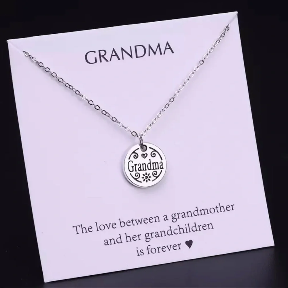 Grandmother & granddaughter Wish Card Necklace